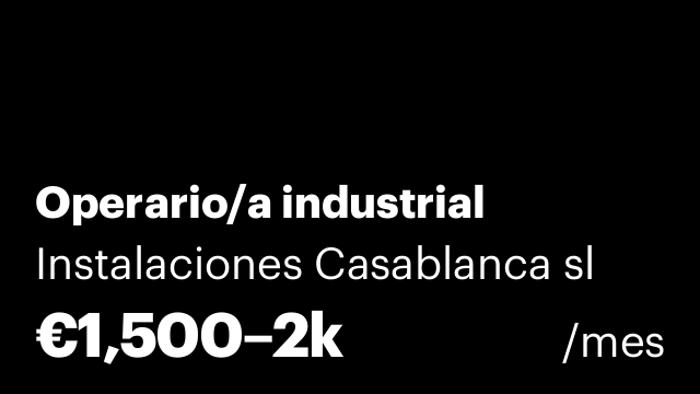 Operario/a industrial