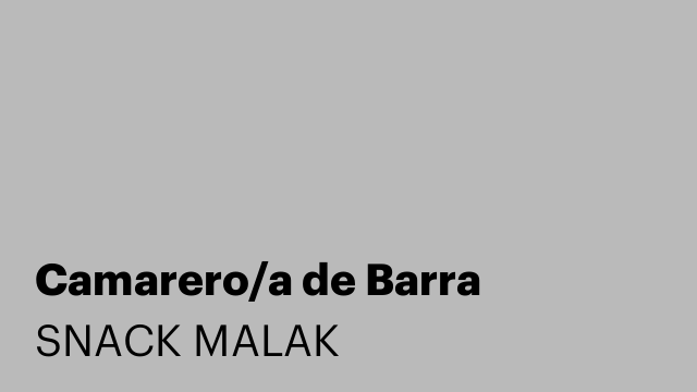 Camarero/a de Barra