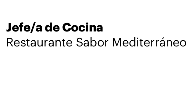 Jefe/a de Cocina