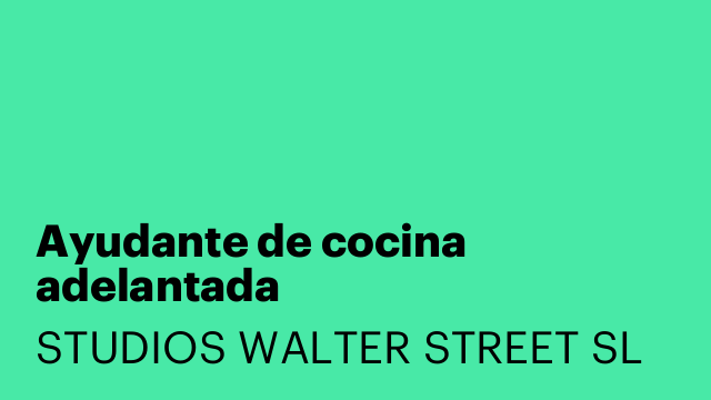 Ayudante de cocina adelantada