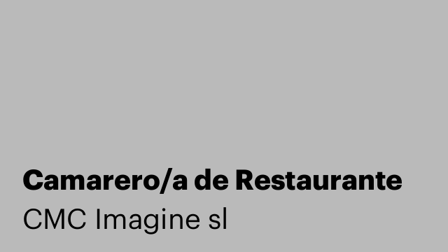 Camarero/a de Restaurante