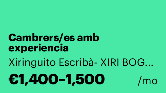 Cambrers/es amb experiencia