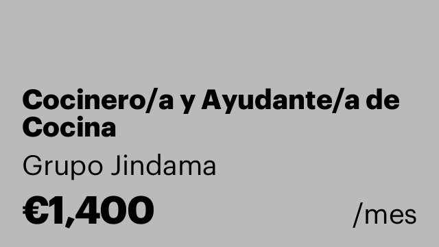 Cocinero/a y Ayudante/a de Cocina