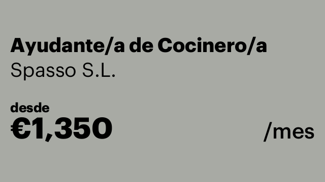 Ayudante/a de Cocinero/a