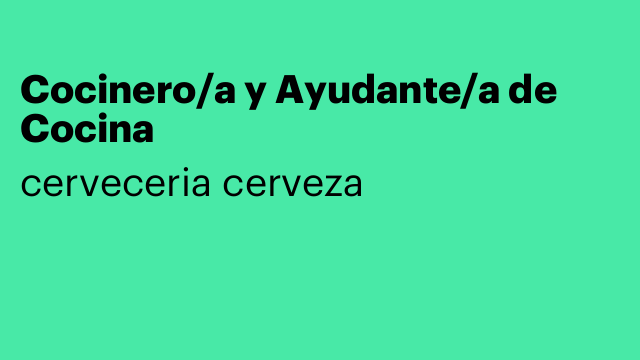 Cocinero/a y Ayudante/a de Cocina