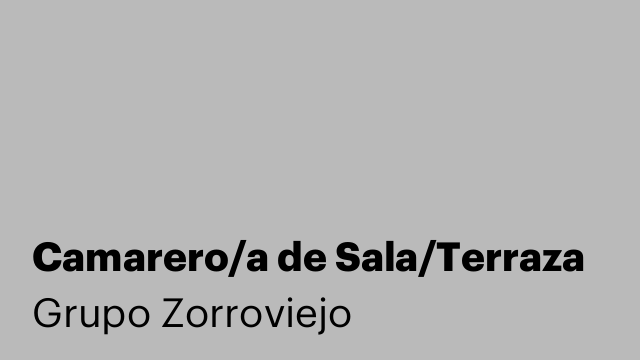 Camarero/a de Sala/Terraza