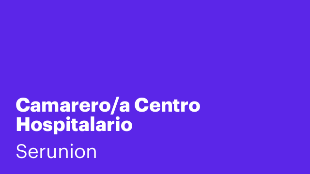 Camarero/a Centro Hospitalario