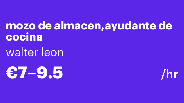 mozo de almacen,ayudante de cocina