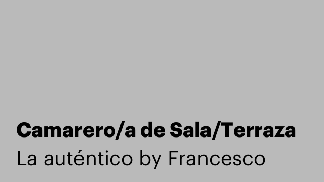 Camarero/a de Sala/Terraza