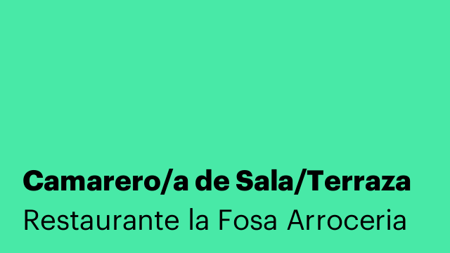 Camarero/a de Sala/Terraza