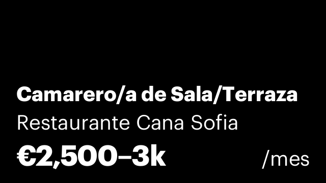 Camarero/a de Sala/Terraza