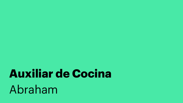 Auxiliar de Cocina