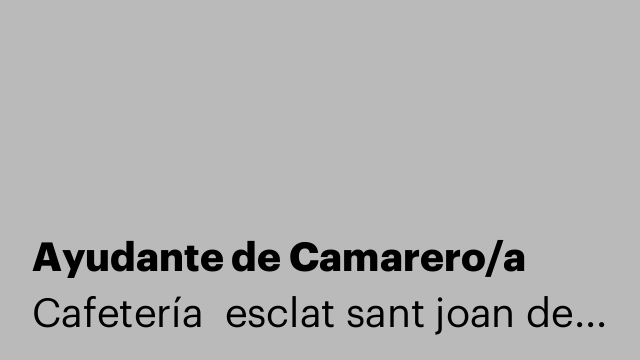Ayudante de Camarero/a