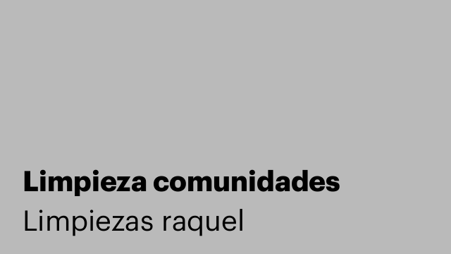Limpieza comunidades