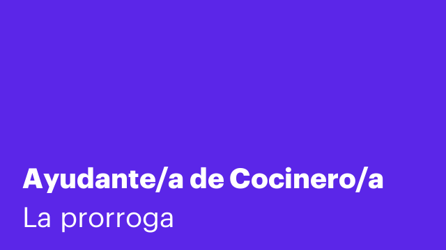 Ayudante/a de Cocinero/a