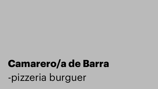 Camarero/a de Barra