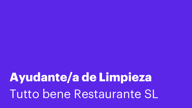 Ayudante/a de Limpieza