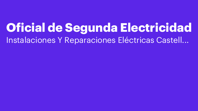 Oficial de Segunda Electricidad