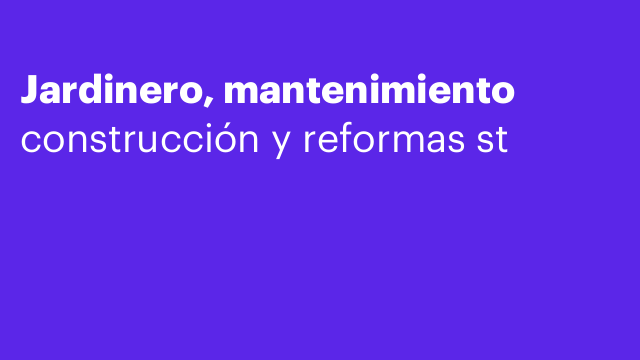 Jardinero, mantenimiento