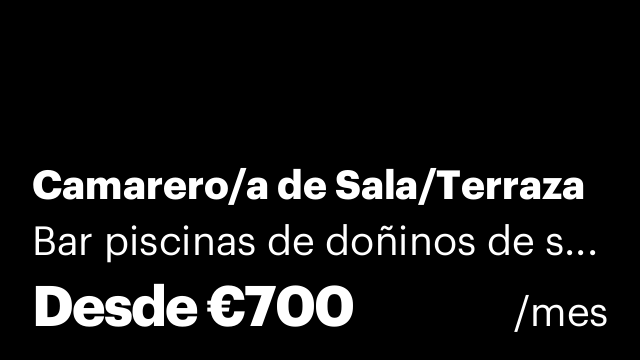 Camarero/a de Sala/Terraza