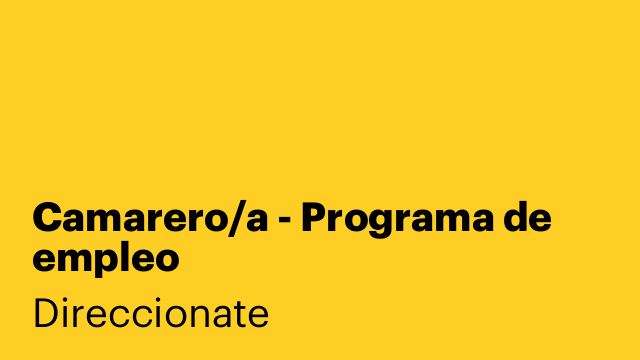 Camarero/a - Programa de empleo