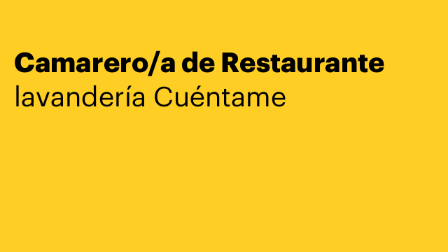 Camarero/a de Restaurante