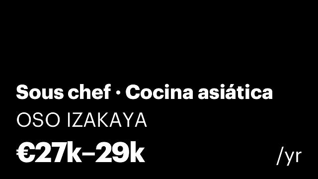 Sous chef · Cocina asiática