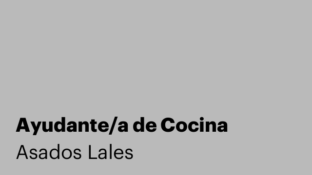 Ayudante/a de Cocina