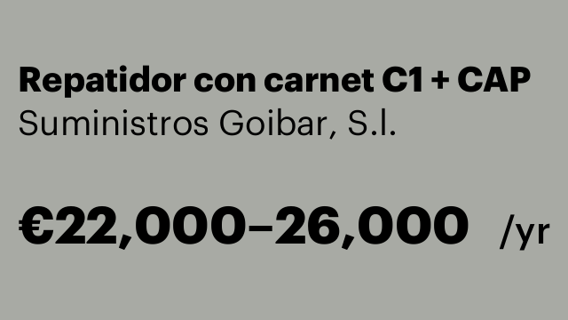 Repatidor con carnet C1 + CAP