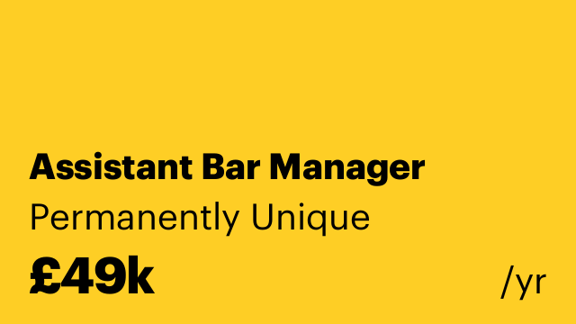 Assistant Bar Manager