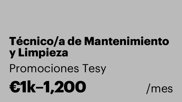 Técnico/a de Mantenimiento y Limpieza