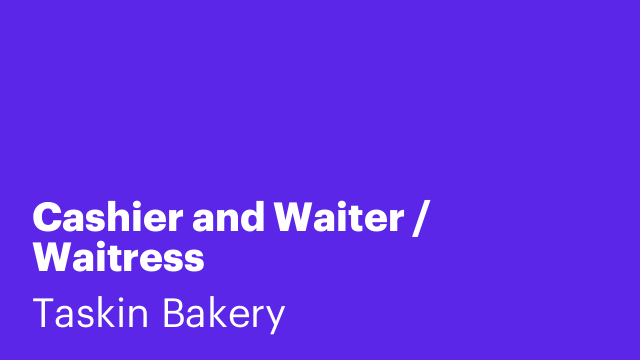 Cashier and Waiter / Waitress