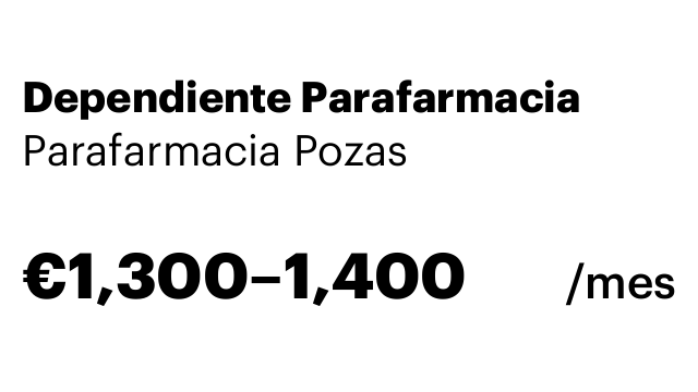Dependiente Parafarmacia