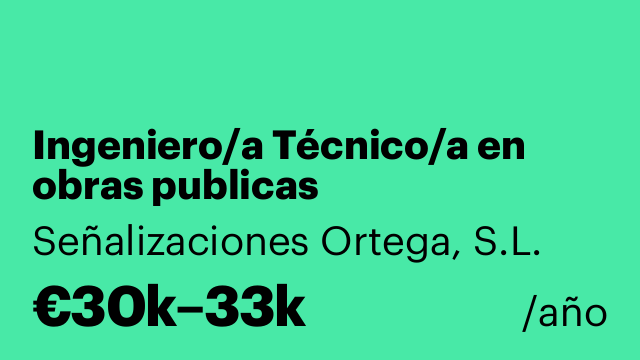 Ingeniero/a Técnico/a en obras publicas