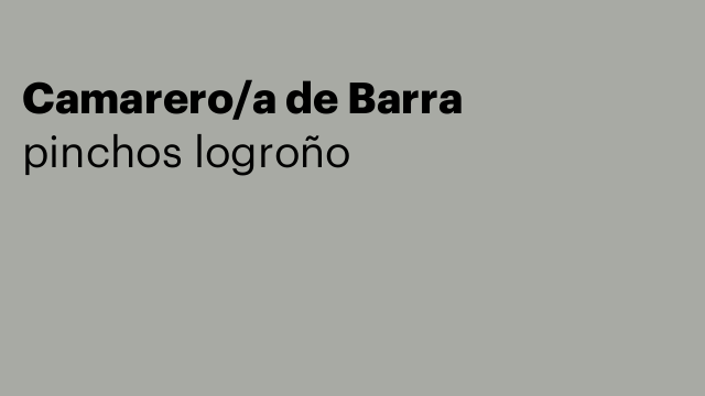 Camarero/a de Barra