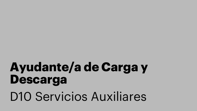 Ayudante/a de Carga y Descarga