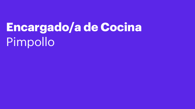 Encargado/a de Cocina