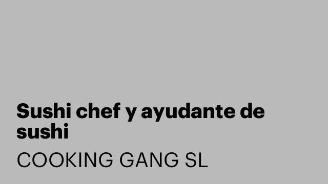 Sushi chef y ayudante de sushi