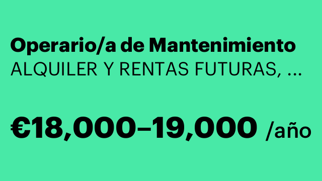 Operario/a de Mantenimiento