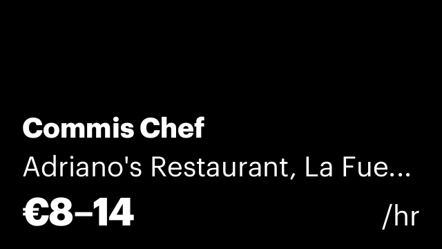 Commis Chef