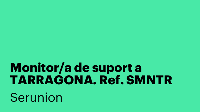 Monitor/a de suport a TARRAGONA. Ref. SMNTR
