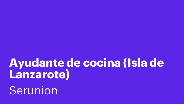 Ayudante de cocina (Isla de Lanzarote)