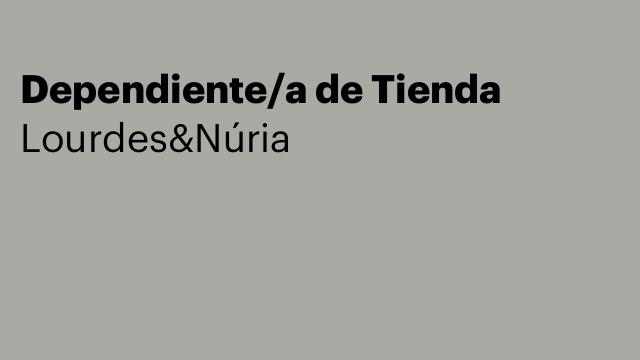 Dependiente/a de Tienda