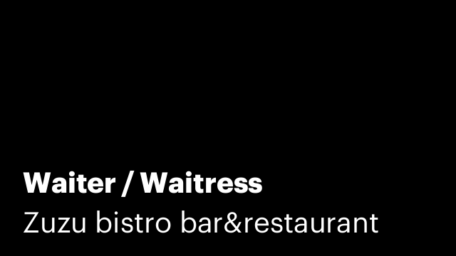 Waiter / Waitress