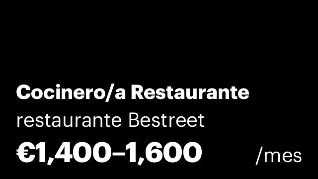 Cocinero/a Restaurante