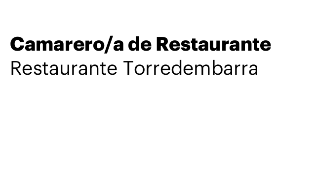 Camarero/a de Restaurante