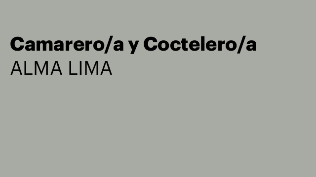 Camarero/a y Coctelero/a