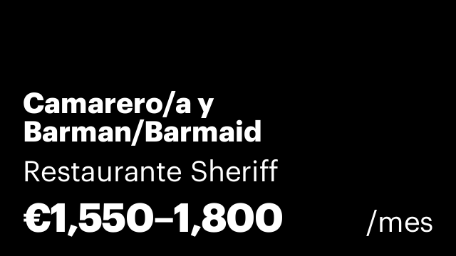 Camarero/a y Barman/Barmaid