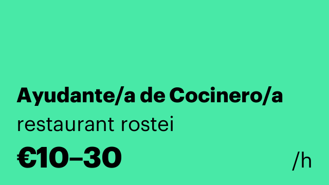 Ayudante/a de Cocinero/a