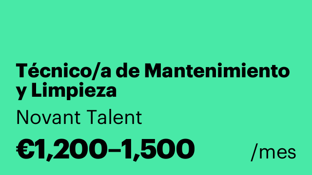 Técnico/a de Mantenimiento y Limpieza